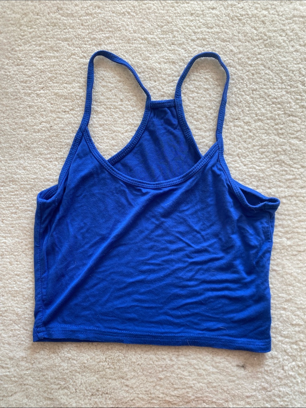 Royal Blue Racerback Crop Tank Top